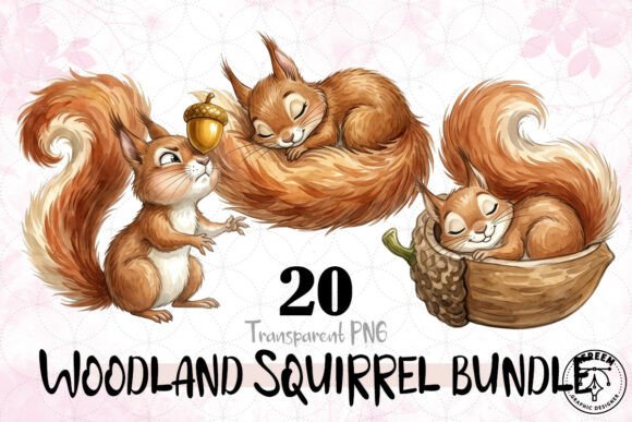 Download Watercolor Woodland Squirrel Bundle PNG - Bundle Collection