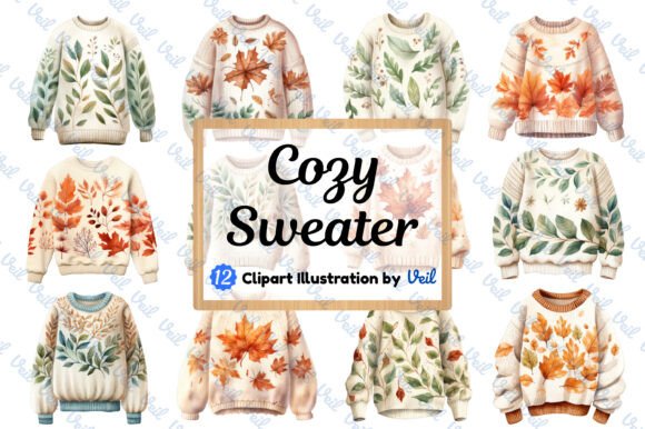 Download Cozy Sweater Clipart Watercolor Bundle - Bundle Collection