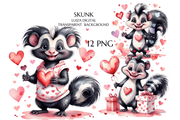 Download Valentine Skunk Clipart Bundle - Bundle Collection