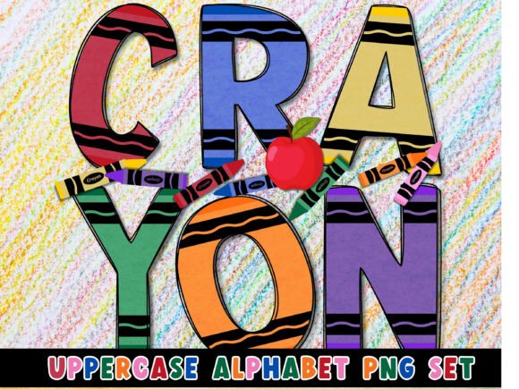 Download CRAYON SKETCH LETTERS COLOR BUNDLE PNGS - Bundle Collection