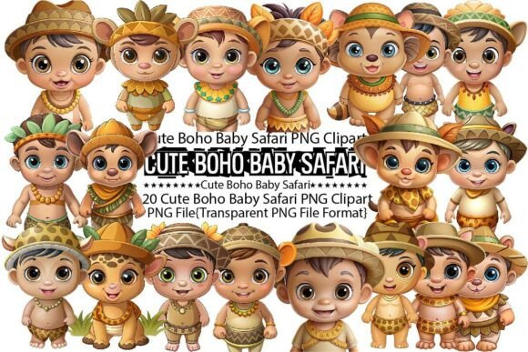 Download Cute Boho Baby Safari Sublimation Bundle - Bundle Collection