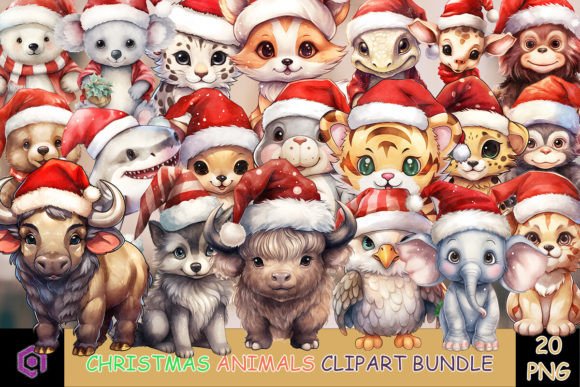 Download Christmas Animals Clipart Bundle - Bundle Collection
