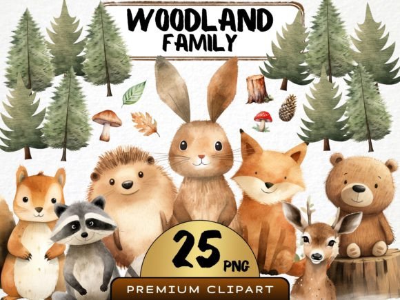 Download Cute Woodland Animal Clipart PNG Bundle - Bundle Collection