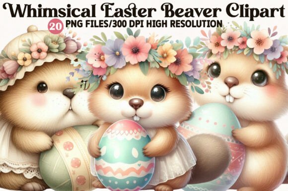 Download Whimsical Easter Beaver Clipart Bundle - Bundle Collection