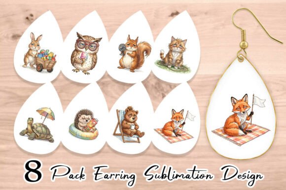 Download Watercolor Woodland Animal Earring PNG - Premium Resources