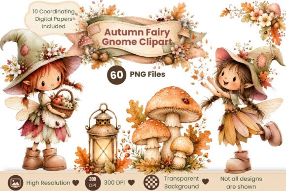 Download Autumn Fairy Gnome Clipart Bundle - Bundle Collection