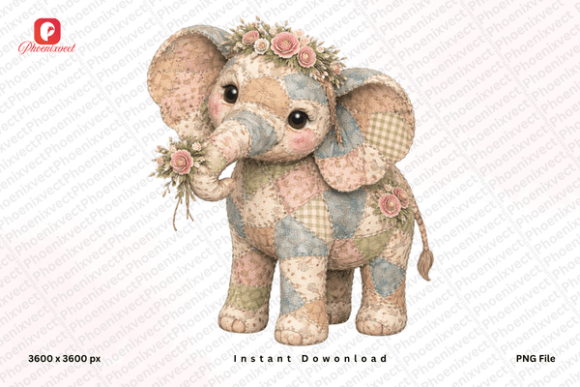 Download Patchwork Floral Baby Animal PNG - Baby animal png Collection