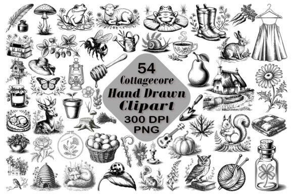 Download Cottagecore Hand Drawn Clipart Bundle - Bundle Collection