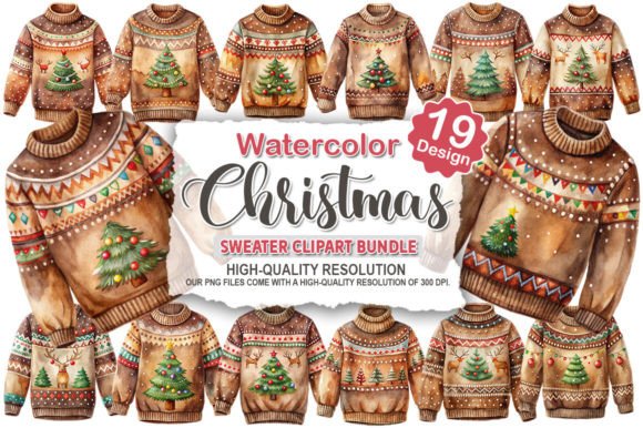 Download Cozy Christmas Sweater Clipart Bundle - Bundle Collection