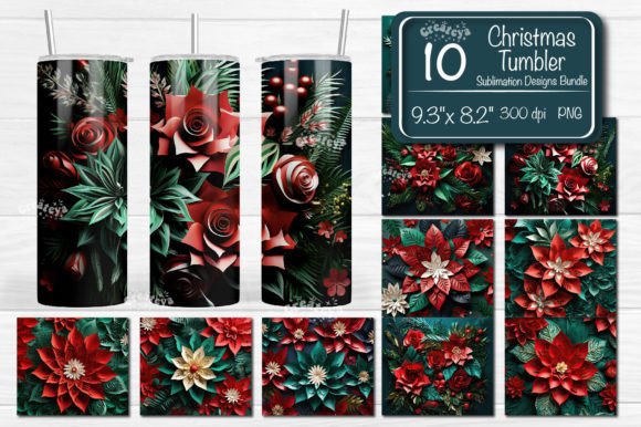 Download 3d Flower Tumbler Christmas Bundle PNG - Bundle Collection